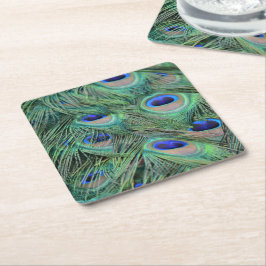 Porta-copo De Papel Quadrado Kauai Peacock Feather