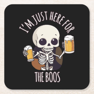 Porta-copo De Papel Quadrado Kawaii Skeleton Halloween Oktoberfest