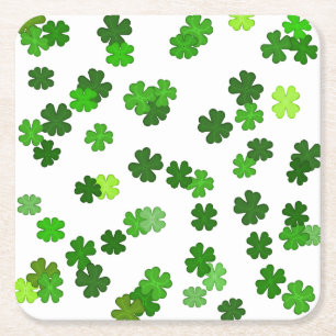Porta-copo De Papel Quadrado Kelly Green "Shamrocks Caindo"