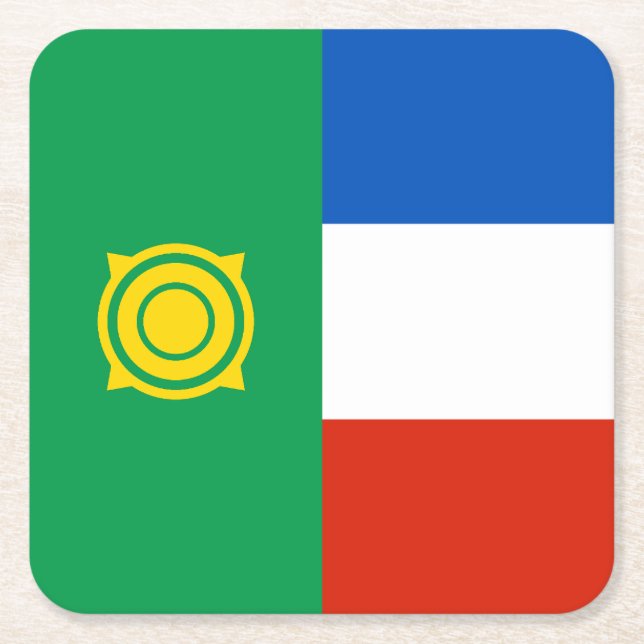 Porta-copo De Papel Quadrado Khakassia Flag (Frente)