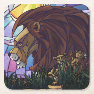 Porta-copo De Papel Quadrado King Lion e Cubs