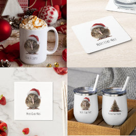 Porta-copo De Papel Quadrado Kiwi de Natal bonito, personalizado