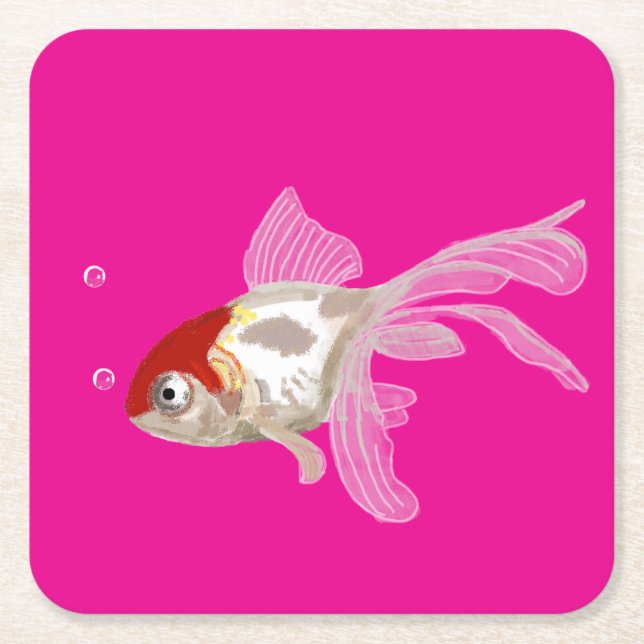 Porta-copo De Papel Quadrado Kleiner Goldfisch -  (Frente)