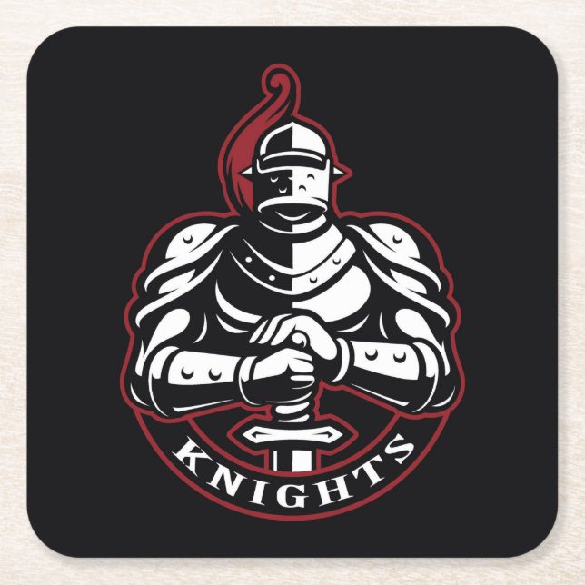 Porta-copo De Papel Quadrado Knights Silhouette (Frente)