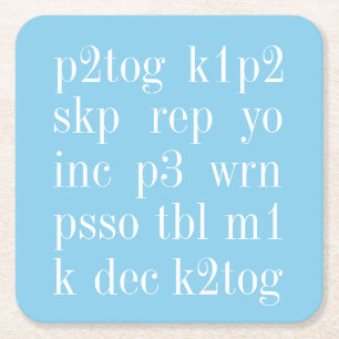 Porta-copo De Papel Quadrado KNITING WORDS Square Paper Porta copos II