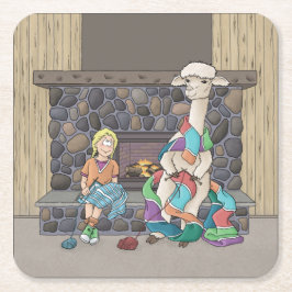 Porta-copo De Papel Quadrado Knitting Alpaca