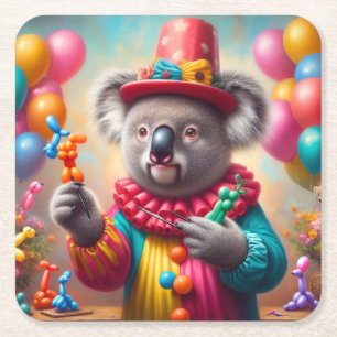 Porta-copo De Papel Quadrado Koala Clown