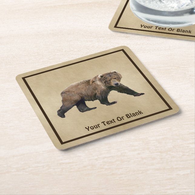 Porta-copo De Papel Quadrado Kodiak Bear (Inclinado)