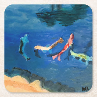 Porta-copo De Papel Quadrado Koi Pond