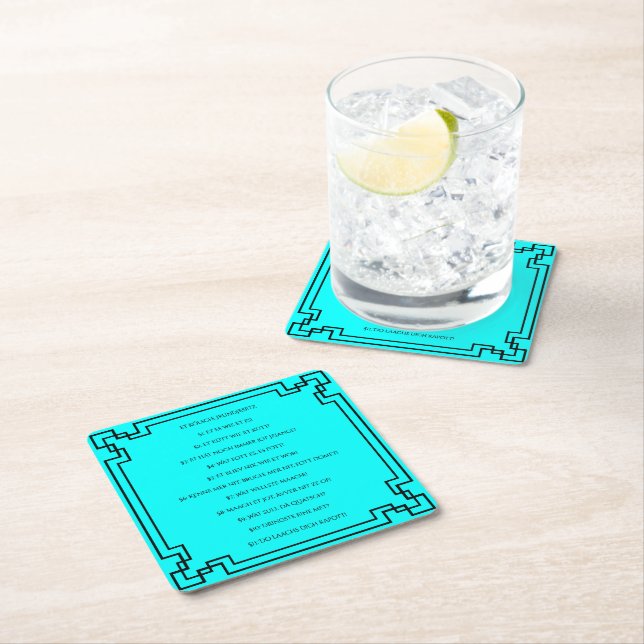 Porta-copo De Papel Quadrado Kölsches Grundgesetz – Köln Cologne Jugendstil (Insitu)