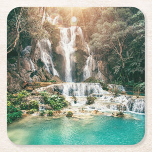 Porta-copo De Papel Quadrado Kuang Si Falls Luang Prabang