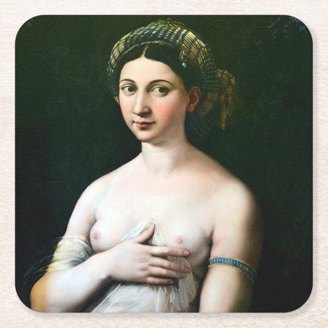 Porta-copo De Papel Quadrado La Fornarina, Raphael (Frente)