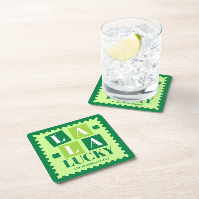 Porta-copo De Papel Quadrado La La Lucky St. Patrick’s Day (Insitu)