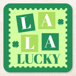 Porta-copo De Papel Quadrado La La Lucky St. Patrick’s Day