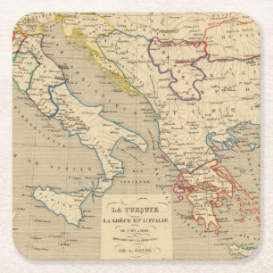 Porta-copo De Papel Quadrado La Turquie, la Grece e l'Italie de 1700 um 1840