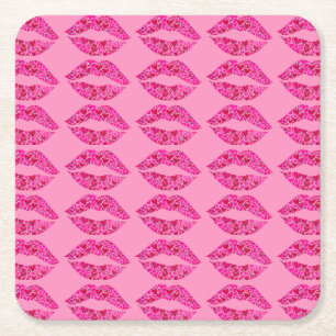 Porta-copo De Papel Quadrado Lábios adoráveis 01