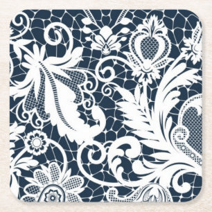 Porta-copo De Papel Quadrado Laço branco 2