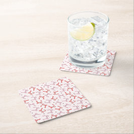 Porta-copo De Papel Quadrado laço cor-de-rosa coquete feminino
