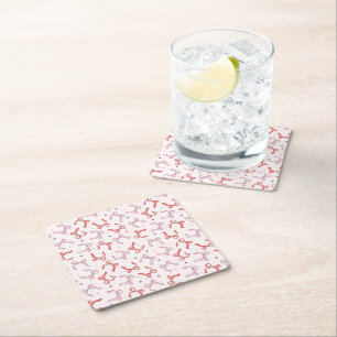 Porta-copo De Papel Quadrado laço cor-de-rosa coquete feminino