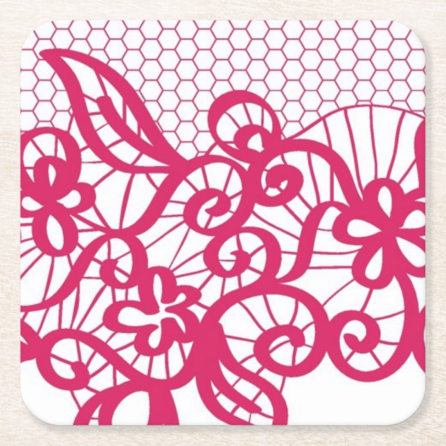 Porta-copo De Papel Quadrado Laço vermelho (Frente)