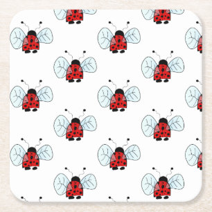 Porta-copo De Papel Quadrado Ladybird