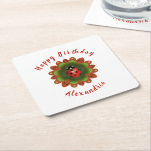 Porta-copo De Papel Quadrado Ladybug