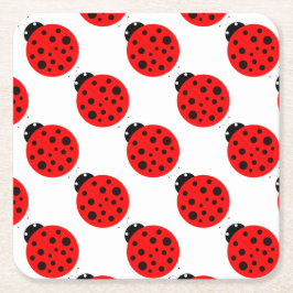Porta-copo De Papel Quadrado Ladybug Pattern
