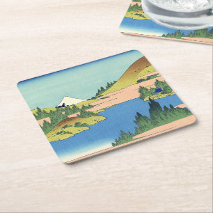 Porta-copo De Papel Quadrado Lago Hokusai Hakone na província de Sagami