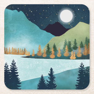 Porta-copo De Papel Quadrado Lago Moonrise