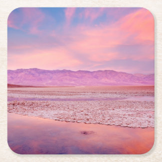 Porta-copo De Papel Quadrado Lago salt Water, Badwater, o Vale da Morte