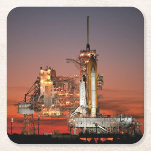 Porta-copo De Papel Quadrado Lançamento do Red Sky for Space Shuttle Atlantis