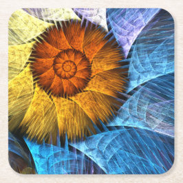 Porta-copo De Papel Quadrado Laranja Amarelo Amarelo Abstrato