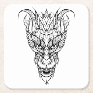 Porta-copo De Papel Quadrado Leaf Dragon