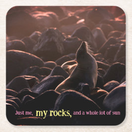 Porta-copo De Papel Quadrado Leão de sol