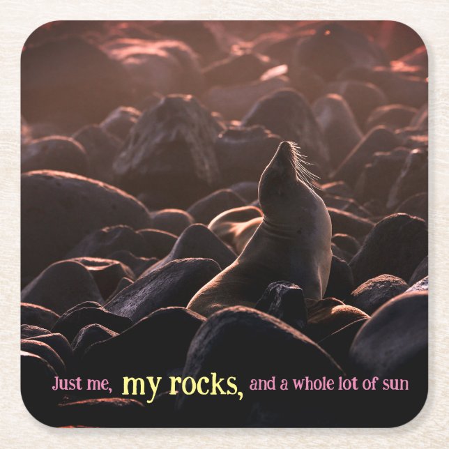 Porta-copo De Papel Quadrado Leão de sol (Frente)