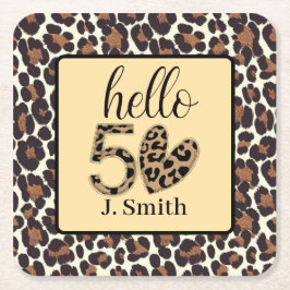 Porta-copo De Papel Quadrado Leopard 50º Aniversário