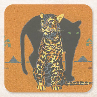 Porta-copo De Papel Quadrado Leopardo e Panther