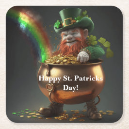 Porta-copo De Papel Quadrado Leprechaun Pot Of Gold 