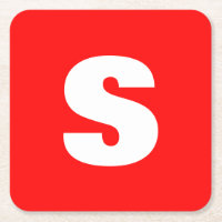 Letra inicial Monograma Estilo moderno Branco verm