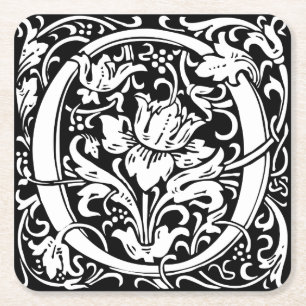 Porta-copo De Papel Quadrado Letra O Monograma Medieval Arte Nova