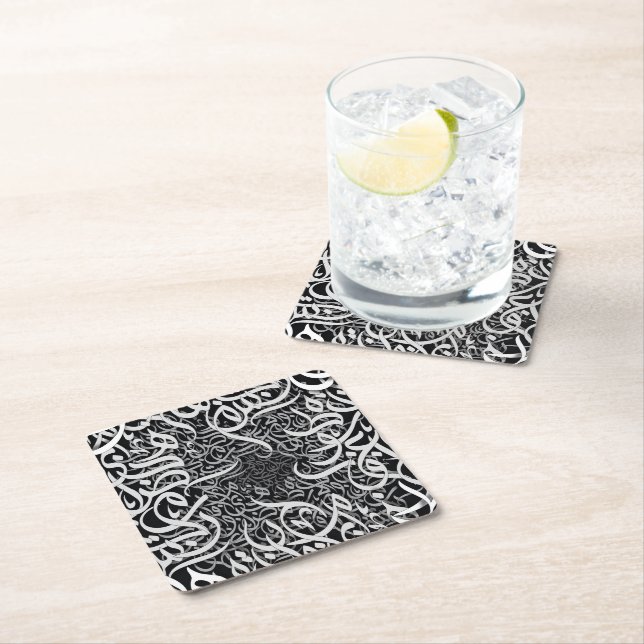 Porta-copo De Papel Quadrado letras árabes (Insitu)