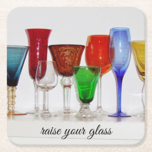 Porta-copo De Papel Quadrado Levante seu vidro