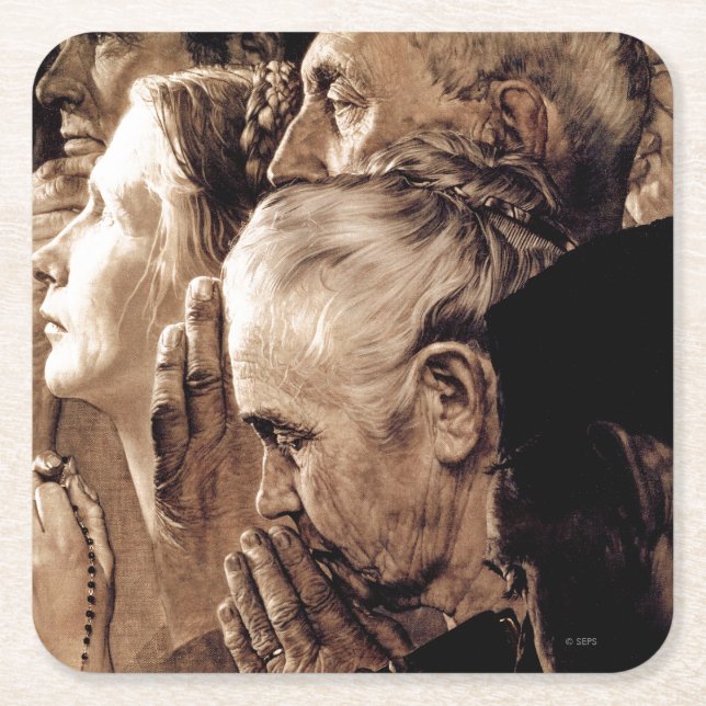 Porta-copo De Papel Quadrado Liberdade de Culto (Frente)