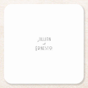 Porta-copo De Papel Quadrado Lily of Valley Collection   Personalização Branca