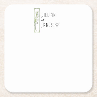 Porta-copo De Papel Quadrado Lily of Valley | Personalização Branca