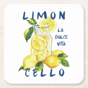 Porta-copo De Papel Quadrado Limoncello Itália – La Dolce Vita Festa de Limão d