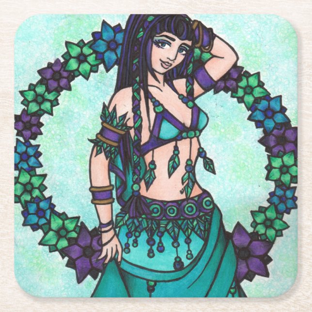 Porta-copo De Papel Quadrado Lina Belly Dancer (Frente)