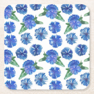 Porta-copo De Papel Quadrado Linda aquarela azul-corante