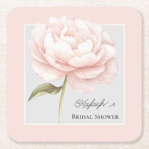 Porta-copo De Papel Quadrado Lindo buquê de noiva de flor de rosa branca e rosa
