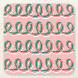 Porta-copo De Papel Quadrado Line of Loops Coaster